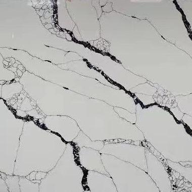 Laza Black quartz countertop slabs